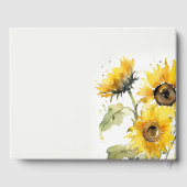 Minimal Boho Wasserfarbe Sonnenblume Rustikale Hoc Gästebuch (Rückseite)