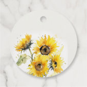 Minimal Boho Wasserfarbe Sonnenblume Rustikale Hoc Geschenkanhänger (Rückseite)