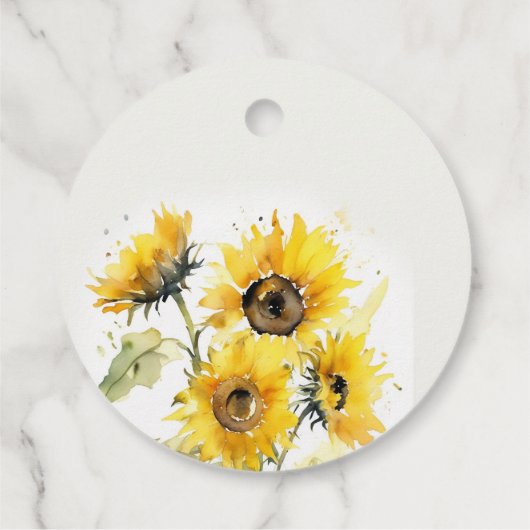 Minimal Boho Wasserfarbe Sonnenblume Rustikale Hoc Geschenkanhänger (Rückseite)