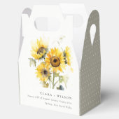 Minimal Boho Wasserfarbe Sonnenblume Rustikale Hoc Geschenkschachtel (Geöffnet)