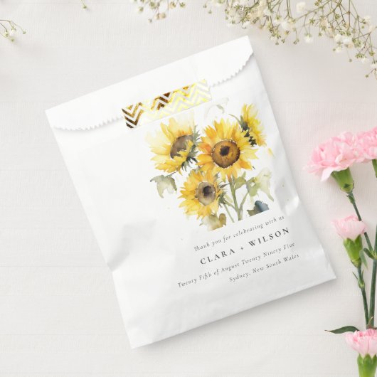 Minimal Boho Wasserfarbe Sonnenblume Rustikale Hoc Geschenktütchen (Versiegelt)