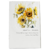 Minimal Boho Wasserfarbe Sonnenblume Rustikale Hoc Mittlere Geschenktüte (Vorderseite)