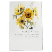 Minimal Boho Wasserfarbe Sonnenblume Rustikale Hoc Mittlere Geschenktüte (Rückseite)