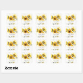Minimal Boho Wasserfarbe Sonnenblume Rustikale Hoc Quadratischer Aufkleber (Blatt)