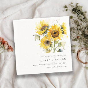 Minimal Boho Wasserfarbe Sonnenblume Rustikale Hoc Serviette