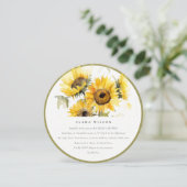 Minimal Boho Watercolor Sonnenblumen Brautparty Einladung (Stehend Vorderseite)
