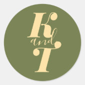 Minimal Boho Wedding Monogram Stickers (Vorderseite)