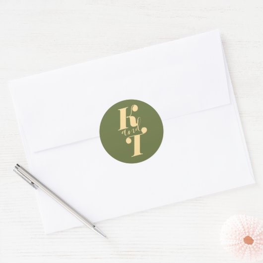 Minimal Boho Wedding Monogram Stickers (Umschlag)