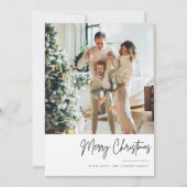 Minimal Boho Weihnachtsfotokarte Feiertagskarte (Vorderseite)