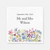 Minimal Boho Wildblume Dinner Serviette (Vorderseite)