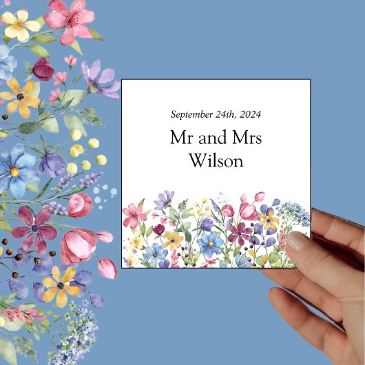 Minimal Boho Wildblume Dinner Serviette