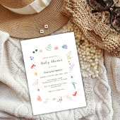 Minimal Boho Wildblume Floral Frame Babydusche Einladung