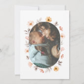 Minimal Boho Wildblume Foto Frame Cross Taufen Einladung (Rückseite)