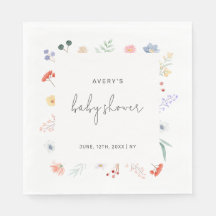 Minimal Boho Wildblume Frame Baby Dusche