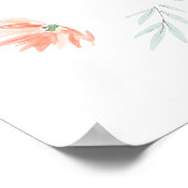 Minimal Boho Wildblume Frame Baby Dusche Willkomme Poster (Ecke)