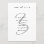 Minimal Bold Elegant Wedding Table Number 3 Einladung (Rückseite)