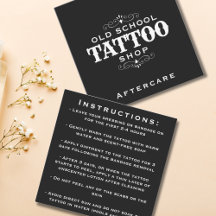 Minimal Bold Tattoo Artist Aftercare Instructions