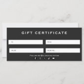 Minimal Bold Tattoo Artist Gift Certification (Rückseite)