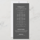 Minimal Bold Typografy Wedding Program Card (Rückseite)