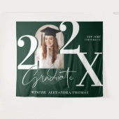 Minimal Bold Year Arch Grad Photo Graduation Green Wandteppich (Vorderseite (Horizontal))