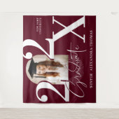 Minimal Bold Year Arch Grad Photo Graduation Red Wandteppich (Vorderseite)