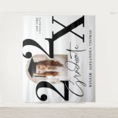 Minimal Bold Year Arch Grad Photo Graduation White Wandteppich (Vorderseite)