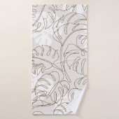 Minimal botanical art seamless pattern. Tropical m Badehandtuch (Badehandtuch)