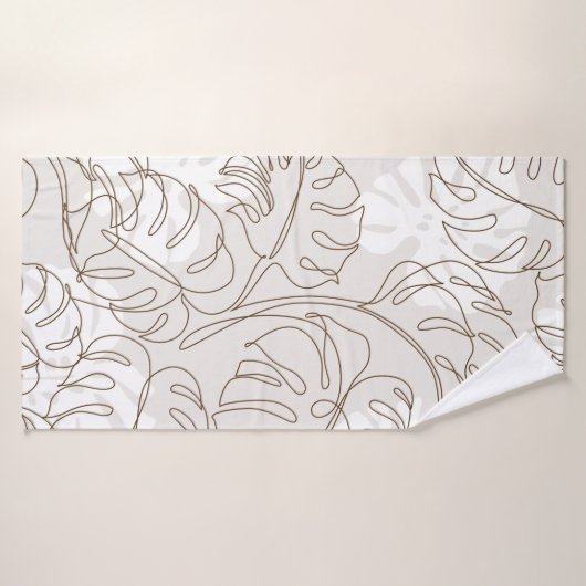 Minimal botanical art seamless pattern. Tropical m Badehandtuch (Badehandtuch)