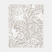 Minimal botanical art seamless pattern. Tropical m Fleecedecke (Vorderseite)