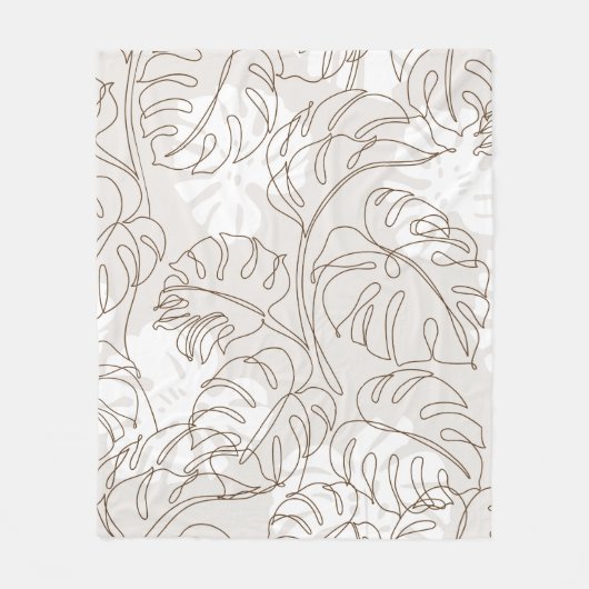 Minimal botanical art seamless pattern. Tropical m Fleecedecke (Vorderseite)