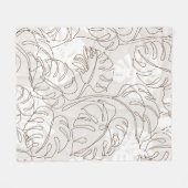 Minimal botanical art seamless pattern. Tropical m Fleecedecke (Vorderseite (Horizontal))