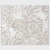 Minimal botanical art seamless pattern. Tropical m Geschenkpapier (Flach)