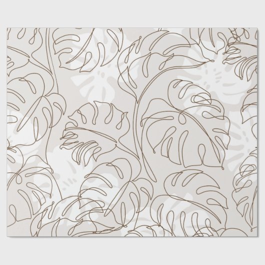 Minimal botanical art seamless pattern. Tropical m Geschenkpapier (Flach)
