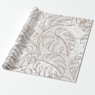 Minimal botanical art seamless pattern. Tropical m Geschenkpapier