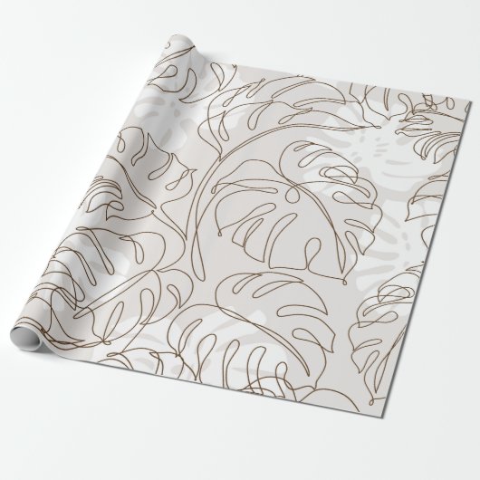 Minimal botanical art seamless pattern. Tropical m Geschenkpapier (Ungerollt)