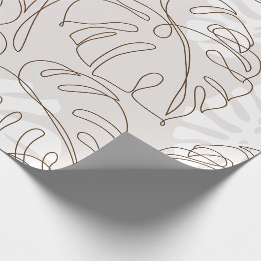 Minimal botanical art seamless pattern. Tropical m Geschenkpapier (Ecke)