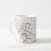 Minimal botanical art seamless pattern. Tropical m Kaffeetasse (Vorderseite Links)