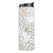 Minimal botanical art seamless pattern. Tropical m Thermosbecher (Nach links gedreht)