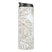 Minimal botanical art seamless pattern. Tropical m Thermosbecher (Nach rechts gedreht)