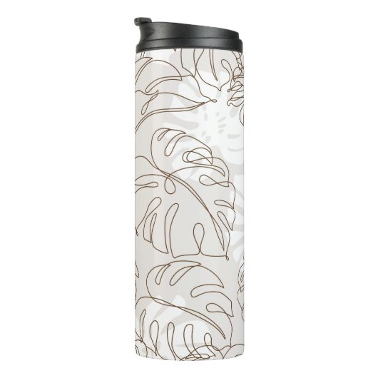 Minimal botanical art seamless pattern. Tropical m Thermosbecher (Nach rechts gedreht)