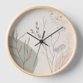 Minimal Botanical Clock – Abstract Line Art Uhr (Vorderseite)