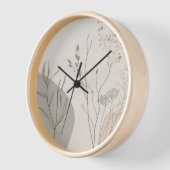 Minimal Botanical Clock – Abstract Line Art Uhr (Winkel)