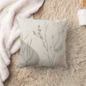 Minimal Botanical Decor – Abstract Wildflower Line Kissen (Decke)