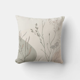 Minimal Botanical Decor – Abstract Wildflower Line Kissen