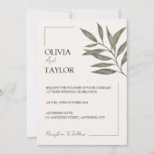 Minimal Botanical Elegance Einladung (Vorderseite)