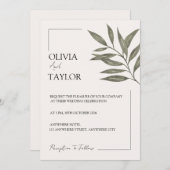 Minimal Botanical Elegance Einladung (Vorne/Hinten)