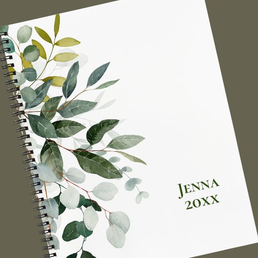 MINIMAL BOTANICAL GREEN LEAF PERSONALISIERTES Note Notizblock