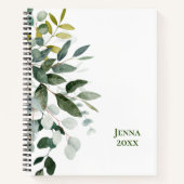 MINIMAL BOTANICAL GREEN LEAF PERSONALISIERTES Note Notizblock (Vorderseite)