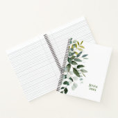 MINIMAL BOTANICAL GREEN LEAF PERSONALISIERTES Note Notizblock (Innenseite)