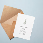 Minimal Botanical Greenery Wedding Invitation Einladung